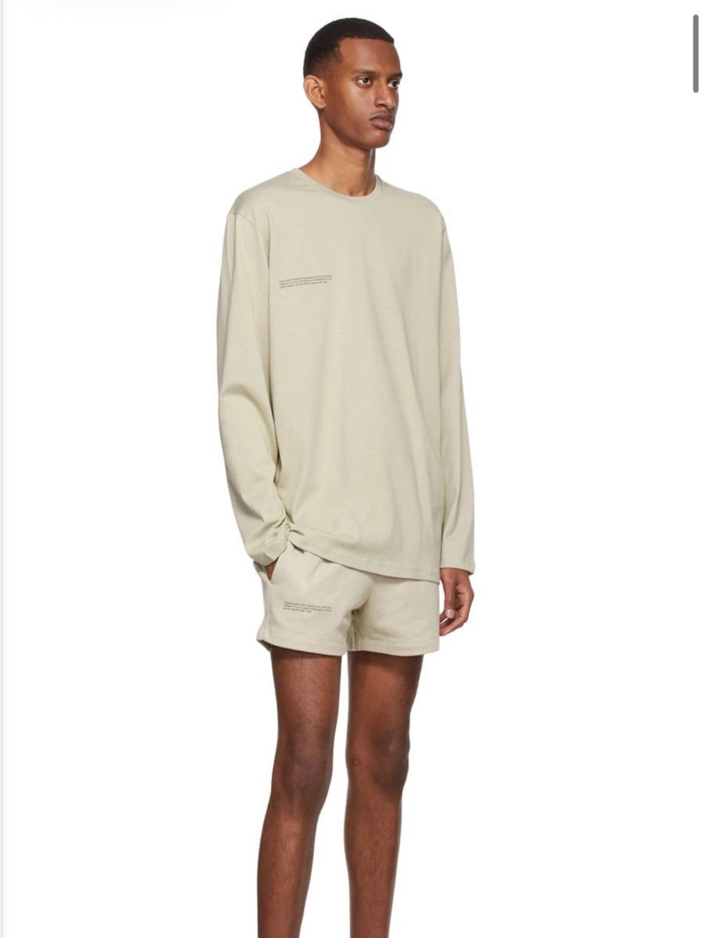 Pangaia Midweight Long Sleeve Tee in Light Stone
